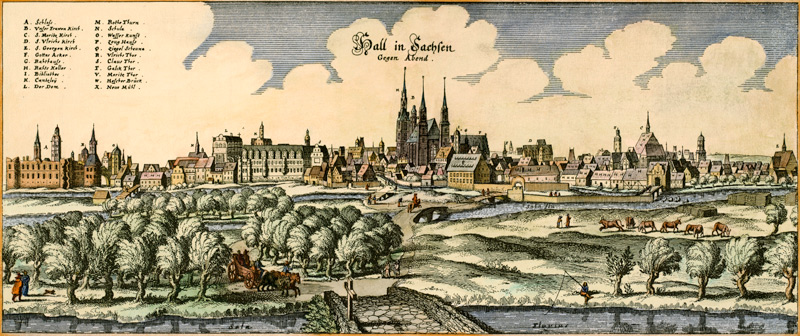 Halle (Saale) c.1650 de Matthäus Merian el Viejo