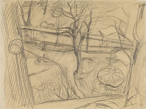 View from a Window onto a Garden. 1916. de Max Beckmann