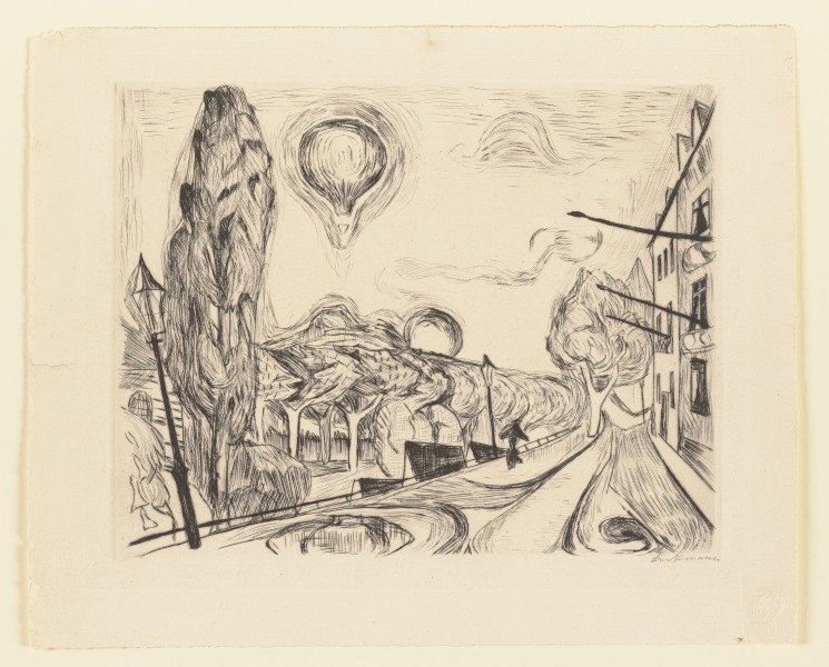 Landscape with Balloon de Max Beckmann