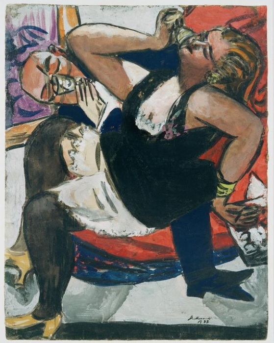 Seated couple de Max Beckmann