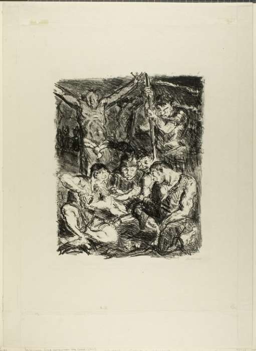 Throwing Dice Before the Cross, plate six from Sechs Lithographien zum Neuen Testament de Max Beckmann
