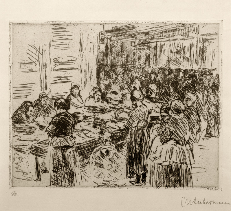 Judengasse (‘Aus dem Judenviertel in Amsterdam, Der Fischmarkt an der Straßenecke’) de Max Liebermann