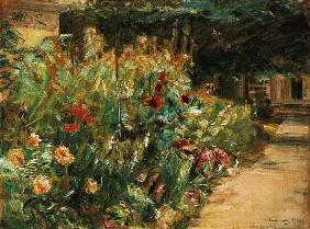 Flowerbed in the garden of the artist at the when