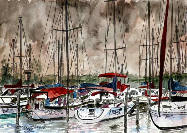 Painting of sail boats de Derek McCrea