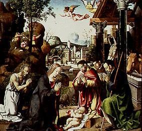 Adoration of the shepherds, proclamation to the sh de Meister der hl.Lucia von Prato