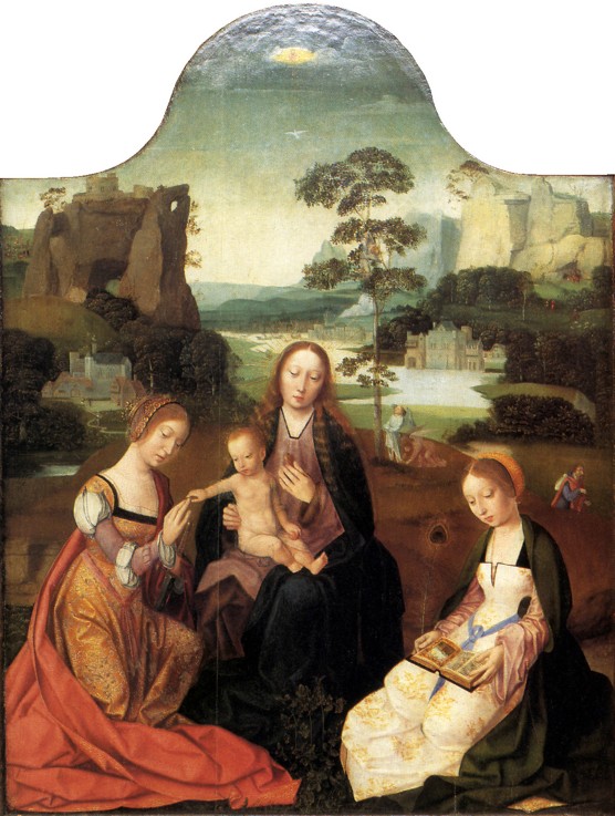 Virgin and Child with Saint Catherine and Saint Barbara de Meister vom Heiligen Blut