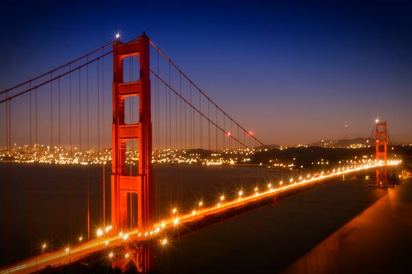 El puente Golden Gate al atardecer  de Melanie Viola