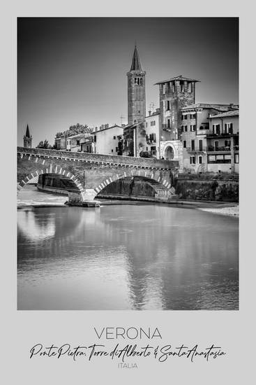 En el punto de mira: VERONA Ponte Pietra, Torre di Alberto y Sant\\\'Anastasia