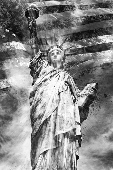 Arte monocromo Estatua de la Libertad de Nueva York