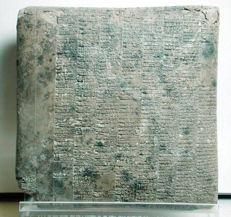 Tablet with cuneiform script listing agricultural records de Mesopotamian