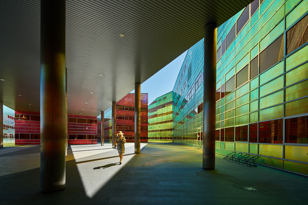 Walking amongst the colours of La Defense de Michael Echteld