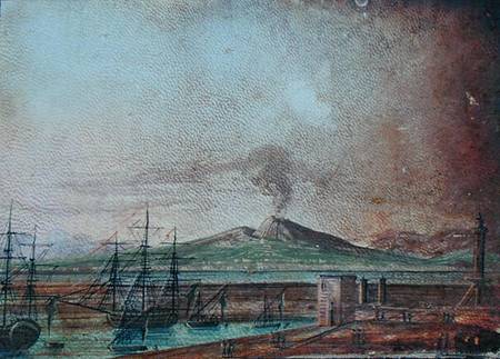 Vesuvius smoking, from Michael Faraday's scrapbook de Michael Faraday