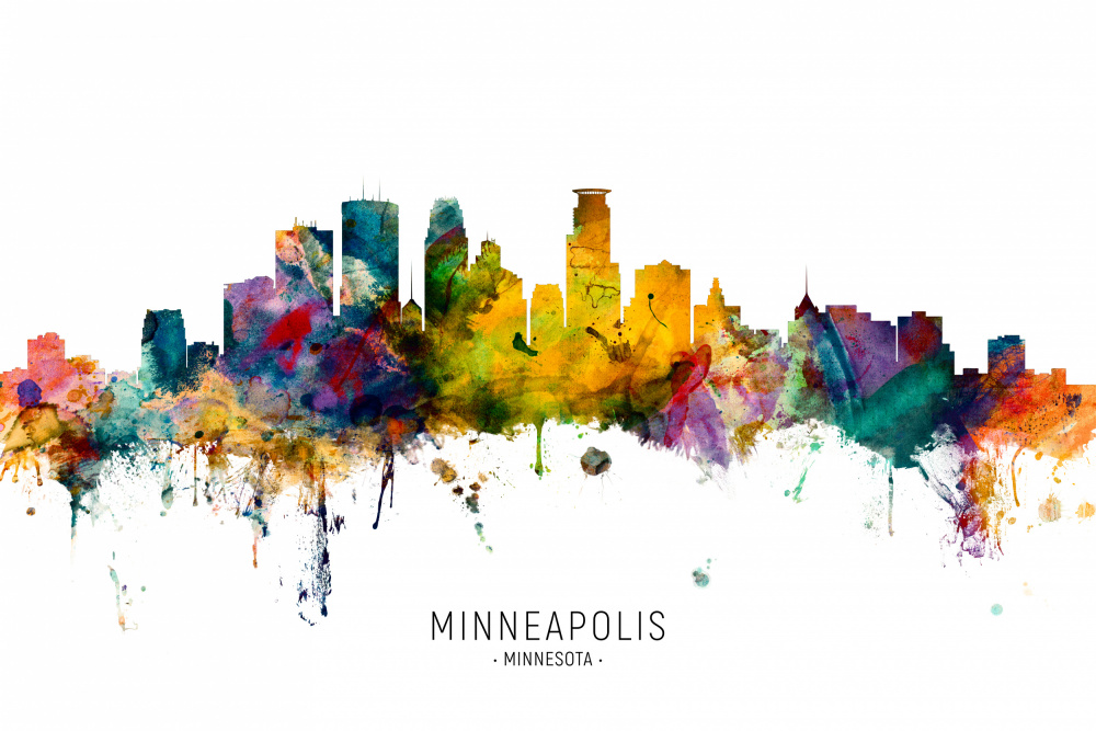 Minneapolis Minnesota Skyline de Michael Tompsett