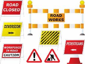 road work signs