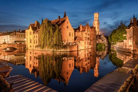 Blick vom Rosenkranzkai in Brügge in Belgien