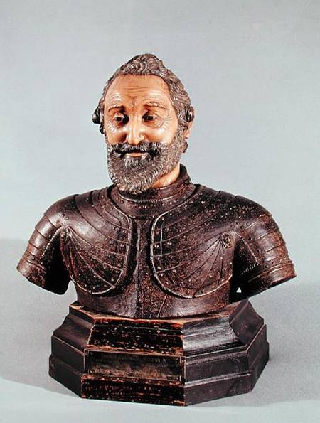 Bust of Henri IV (1553-1610) (wax & stone) de Michel Bourdin