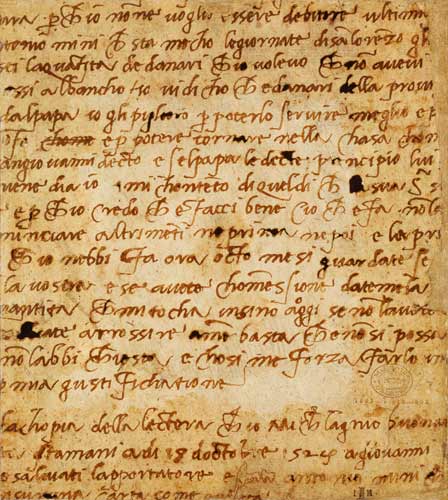 1895-9-15-503 W.34v Page of handwriting de Miguel Ángel Buonarroti