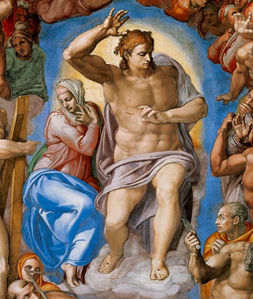 (the Last Judgement -- Christ and Maria part a Sis de Miguel Ángel Buonarroti