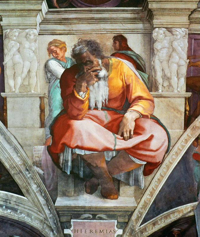 Prophets and Sibyls: Jeremiah (Sistine Chapel ceiling in the Vatican) de Miguel Ángel Buonarroti