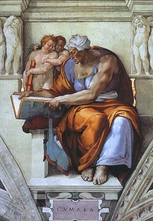 (Cumaeische Sibylle part a Sistine chapel) de Miguel Ángel Buonarroti