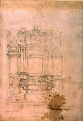 Inv. L859 6-25-823. R. (W.27) Design for a tomb (red chalk)