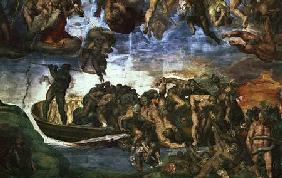 Last Judgement: detail from the bottom right corner, Sistine Chapel