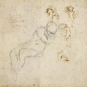 Figure Study, c.1511 (black chalk, pen & ink on paper)