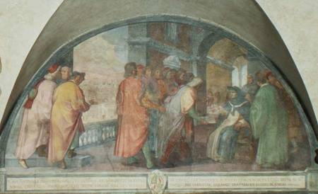 St. Antoninus Founds the Company of Good Men at San Martino, lunette de Michelangelo Cinganelli