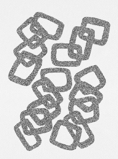 Rectangle Chain Silver Glitter