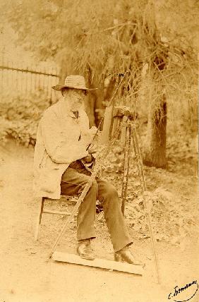 Portrait of the poet Yakov Polonsky (1820-1898) at the easel