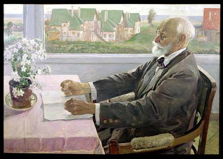 Ivan Petrovich Pavlov (1849-1936) in his House at Koltushy, near St. Petersburg de Mikhail Vasilievich Nesterov