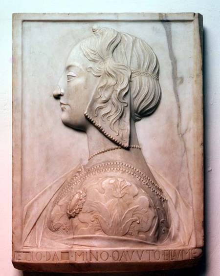 Portrait of a young woman, relief de Mino  da Fiesole