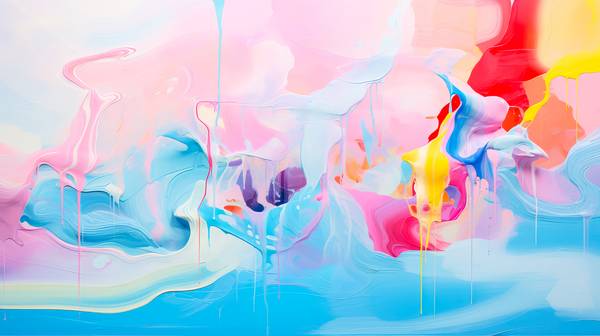 Bunte Formen. Abstraktes Bild in hellen freundlichen Farben.  de Miro May