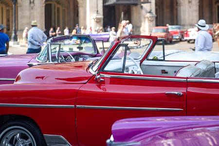 Oldtimers in Havana, Cuba, Street in Kuba