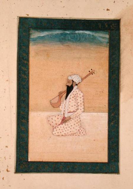 A bearded Tambura Player, from the Large Clive Album de Mughal School