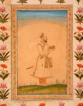 Standing figure of a nobleman, holding a book, from the Small Clive Album