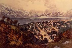 Great Salt Lake, Utah (colour litho)