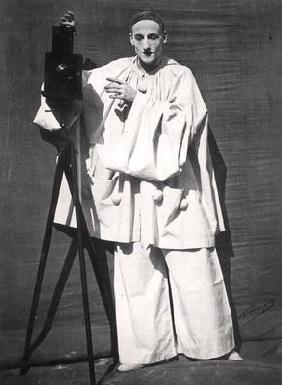 Portrait of Jean Charles Deburau (1829-73) as Pierrot, c.1850-60 (b/w photo)