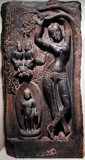 Queen Maya giving birth to the future Buddha