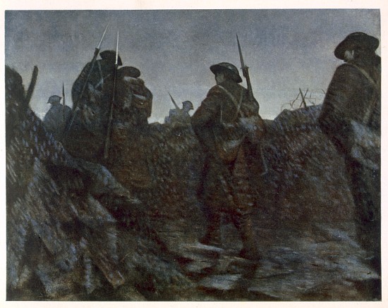 Reliefs at Dawn, from British Artists at the Front, Continuation of The Western Front de Christopher R.W. Nevinson