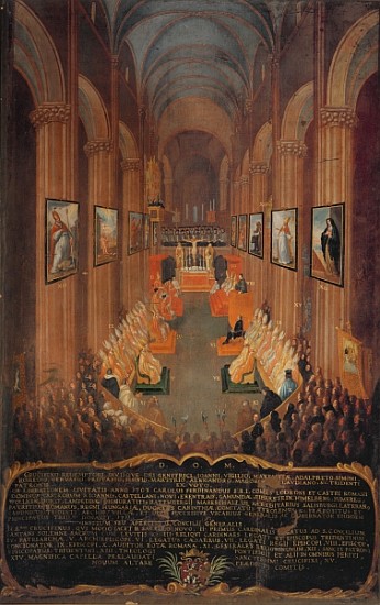 Opening session of the Council of Trent in 1545 de Niccolo Dorigati