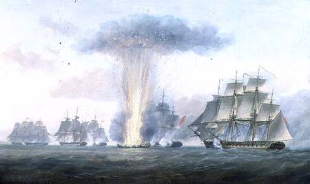 H.M.S. 'Lively' capturing the Spanish frigate 'Clara' off Cape St. Mary de Nicholas Pocock