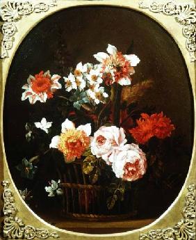 Still Life of Flowers in a Basket