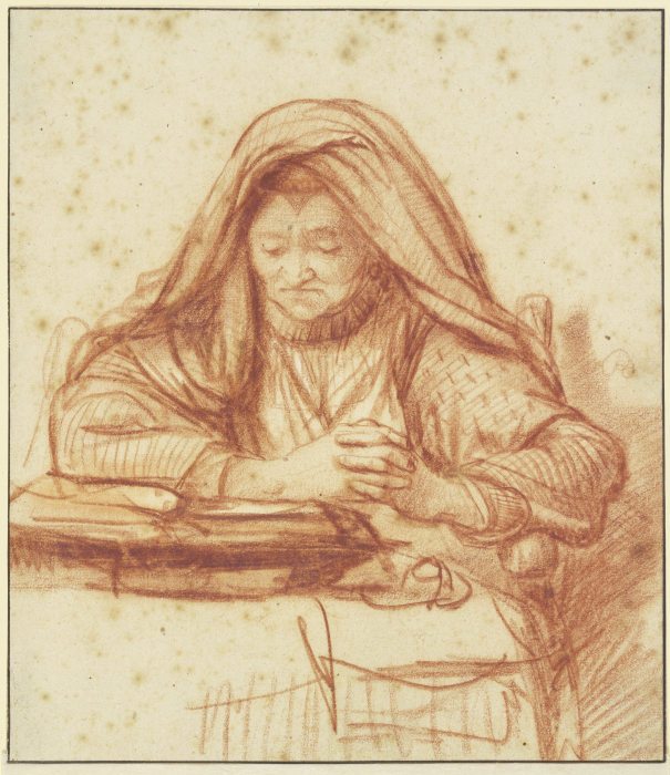 Alte Frau lesend im Gebet de Nicolaes Maes