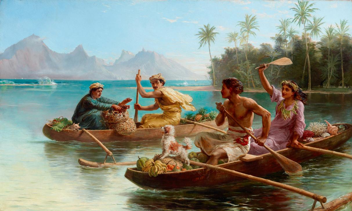 Race to the market, Tahiti (Wettfahrt zum Markt, Tahiti) de Nicolas Chevalier