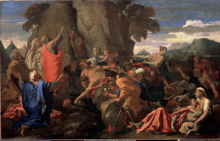 Moses Striking Water from the Rock de Nicolas Poussin