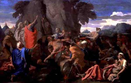 Moses Striking Water from the Rock de Nicolas Poussin