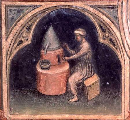 The Alchemist, from 'The Working World' cycle after Giotto de Nicolo & Stefano da Ferrara Miretto
