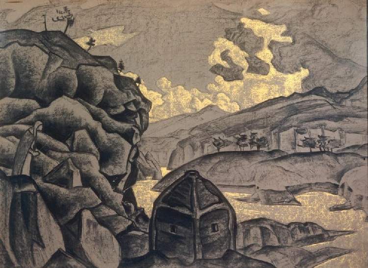 Peer Gynt Bühnenbildentwurf de Nikolai Konstantinow. Roerich