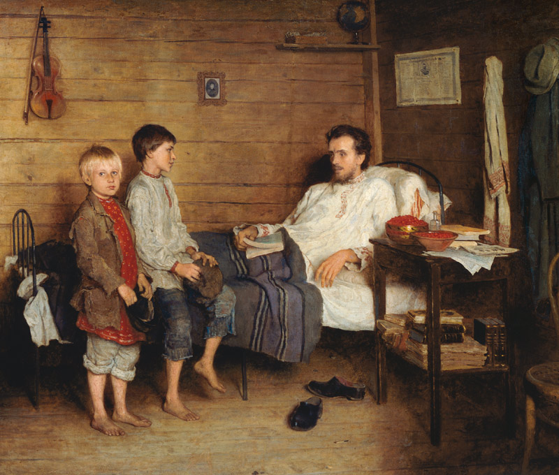 At the sick teacher?s de Nikolai P. Bogdanow-Bjelski